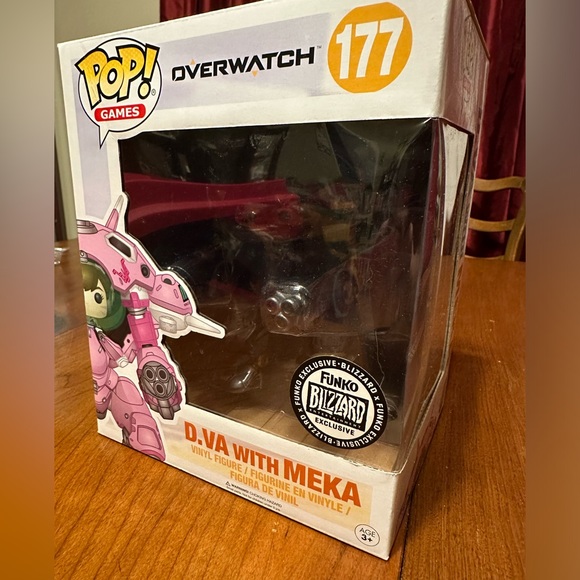 Funko Pop Overwatch “Carbon Fiber” skin D.VA with MEKA 177 Blizzard Exclusive - Picture 1 of 2